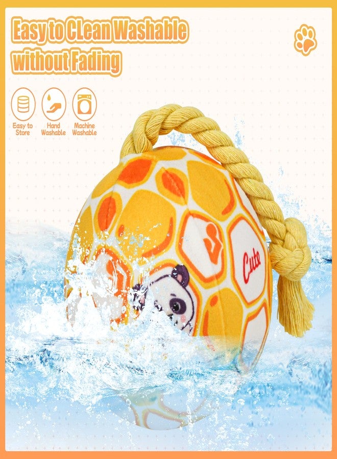 VerdeVilla Dog Toys for Small Dogs, Interactive Dog Toys Squeaky Dog Ball Toys Rope Plush Toys Soft Stuffed Dog Toys Dog Chew Toys Puppy Toys to Keep Them Busy for Small Medium Breed- 4 Inch (Yellow) - Image 5