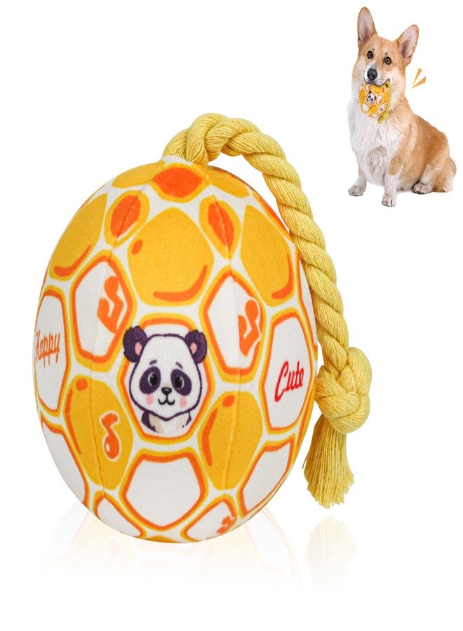 VerdeVilla Dog Toys for Small Dogs, Interactive Dog Toys Squeaky Dog Ball Toys Rope Plush Toys Soft Stuffed Dog Toys Dog Chew Toys Puppy Toys to Keep Them Busy for Small Medium Breed- 4 Inch (Yellow) - Image 1