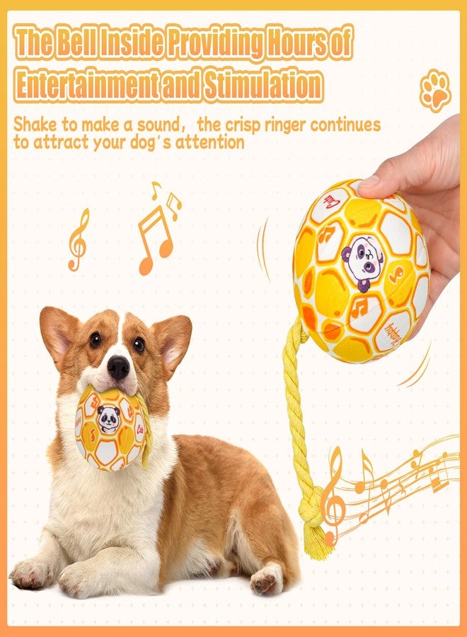 VerdeVilla Dog Toys for Small Dogs, Interactive Dog Toys Squeaky Dog Ball Toys Rope Plush Toys Soft Stuffed Dog Toys Dog Chew Toys Puppy Toys to Keep Them Busy for Small Medium Breed- 4 Inch (Yellow) - Image 3