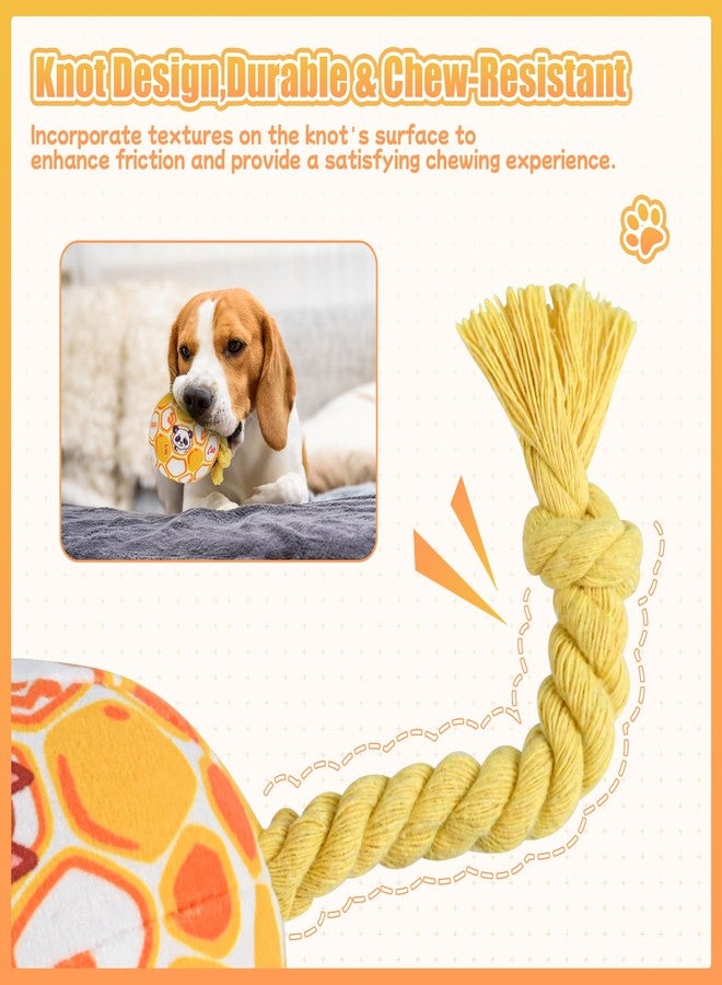 VerdeVilla Dog Toys for Small Dogs, Interactive Dog Toys Squeaky Dog Ball Toys Rope Plush Toys Soft Stuffed Dog Toys Dog Chew Toys Puppy Toys to Keep Them Busy for Small Medium Breed- 4 Inch (Yellow) - Image 4
