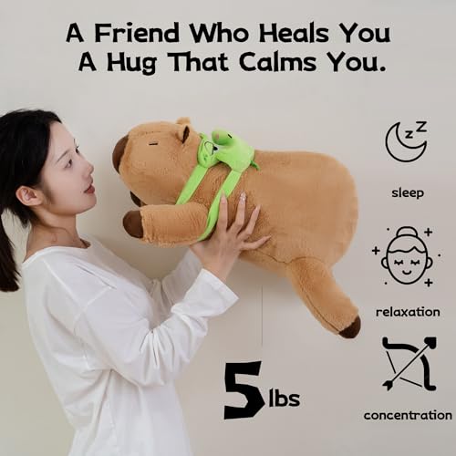 Gudisi 5 Pounds Weighted Capybara Stuffed Animals 236Inch Large Weighted Capybara PlushHuggable Companion for Kids Adults Gift for Thanksgiving Christmas and Birthday - Image 5
