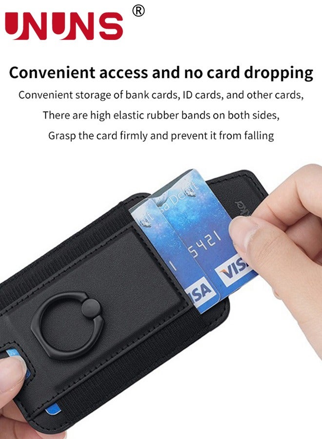 UNUNS For Magsafe Wallet with Grip,Stronger Magnetic Card Wallet Holder For iPhone 16/15,iPhone 14/13/12 Series,Leather Magnetic Phone Wallet with Pravcy Flap,RFID Blocking,Black - Image 4