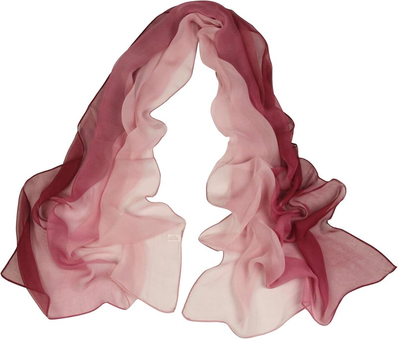 PANTONIGHT Long Chiffon Sheer Scarf Gradient Shaded Colors Lightweight Scarf For Womens - Image 1