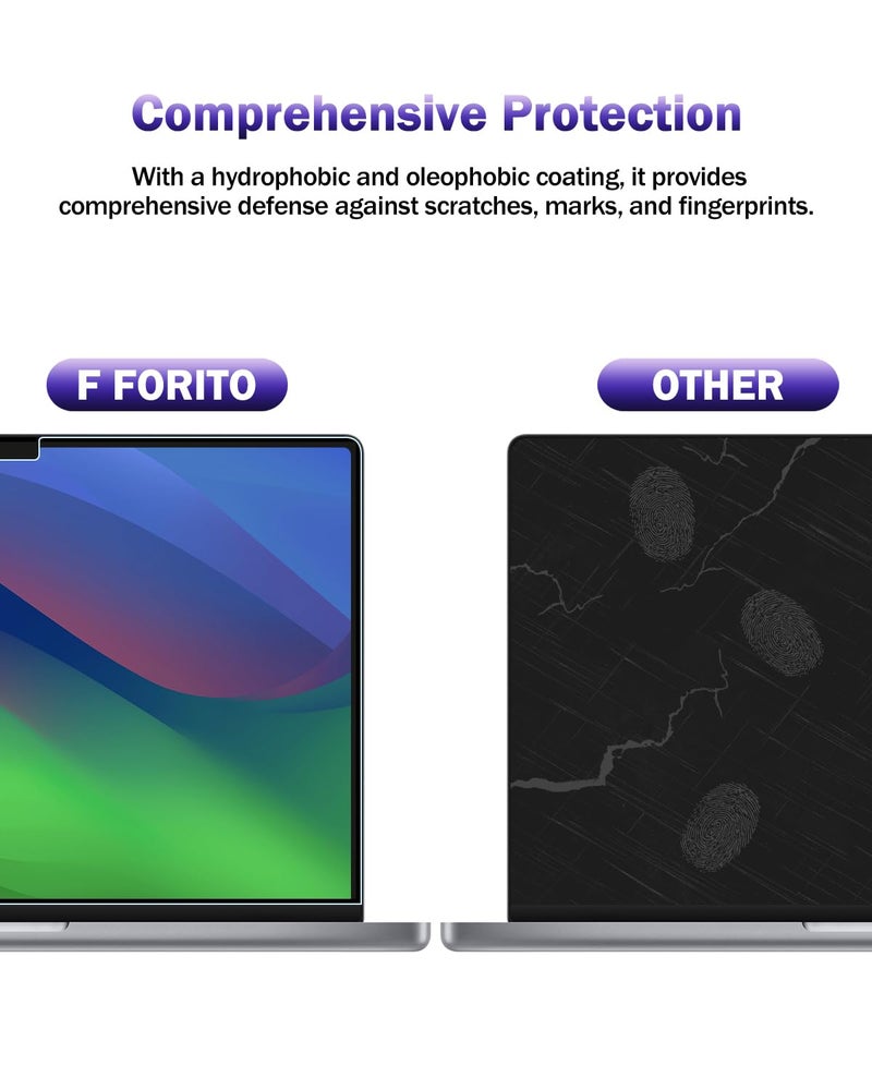 FFORITO F FORITO 2-Pack Anti Blue Light Matte Screen Protector Compatible with MacBook Air 13.6 inch (2022-2025, M2, M3, M4), Eye Protection Blue Light Blocking & Anti Glare Laptop Screen Protector - Image 4