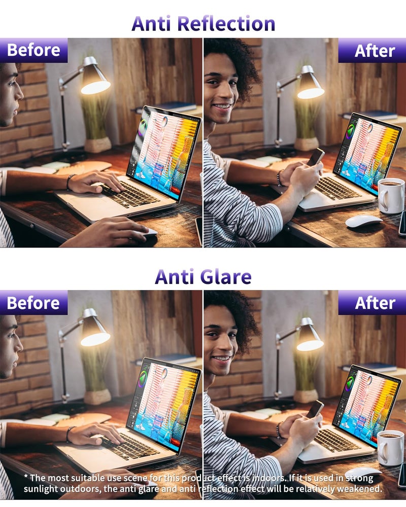 FFORITO F FORITO 2-Pack Anti Blue Light Matte Screen Protector Compatible with MacBook Air 13.6 inch (2022-2025, M2, M3, M4), Eye Protection Blue Light Blocking & Anti Glare Laptop Screen Protector - Image 3
