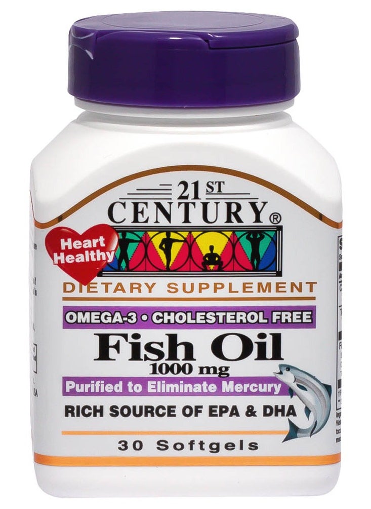 21st CENTURY - Fish Oil 1000 mg - Omega-3 30 Softgels - Image 1