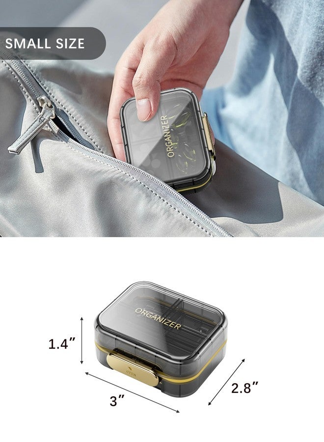 STORICANS 1 Pack Travel Pill Organizer, 7 Compartments Pill Box, Daily Portable Pill Case to Hold Vitamins, Pill Container for Pocket Purse Medicine Organizer (3"x2.8") - Image 2