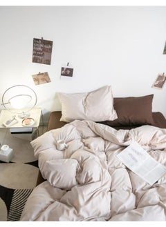 AL RAID Reversible King Size Duvet Cover Set - 220x240 cm Bed Sheet Set with Fitted Sheet and 4 Pillowcases - Dual-Sided Design for Versatile Style - Soft, Durable, and Easy-Care King Bedding 