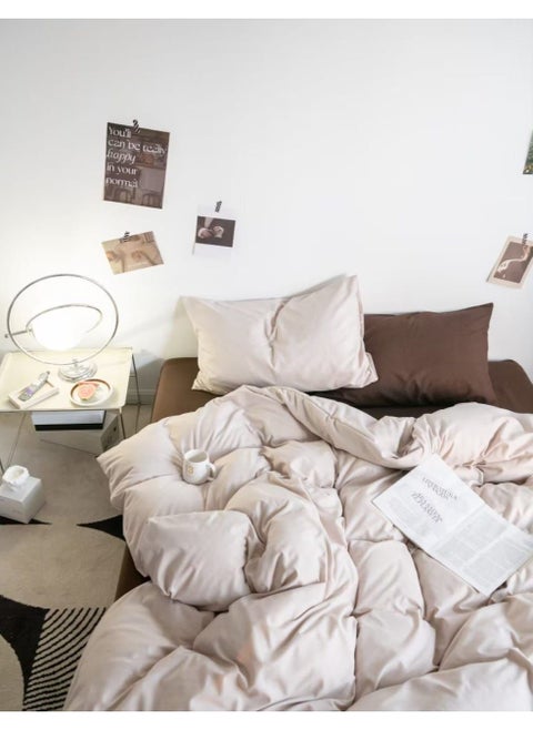 Reversible King Size Duvet Cover Set - 220x240 cm Bed Sheet Set with Fitted Sheet and 4 Pillowcases - Dual-Sided Design for Versatile Style - Soft, Durable, and Easy-Care King Bedding
