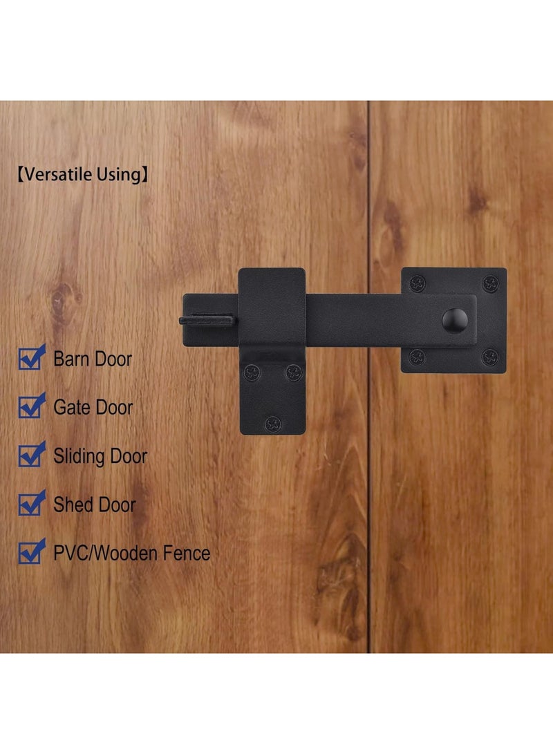 Barakah Barn Door Flip Latch – Heavy Duty Sliding Door Latch for Fence, Shed, Farm Gate, Solid Metal Iron Hardware for Enhanced Security and Privacy (6 Inch,Matte Black) - Image 5