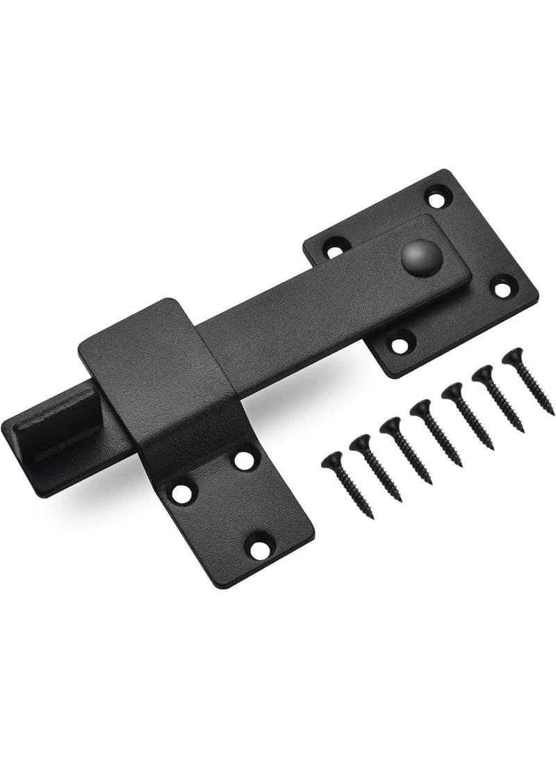 Barakah Barn Door Flip Latch – Heavy Duty Sliding Door Latch for Fence, Shed, Farm Gate, Solid Metal Iron Hardware for Enhanced Security and Privacy (6 Inch,Matte Black) - Image 1