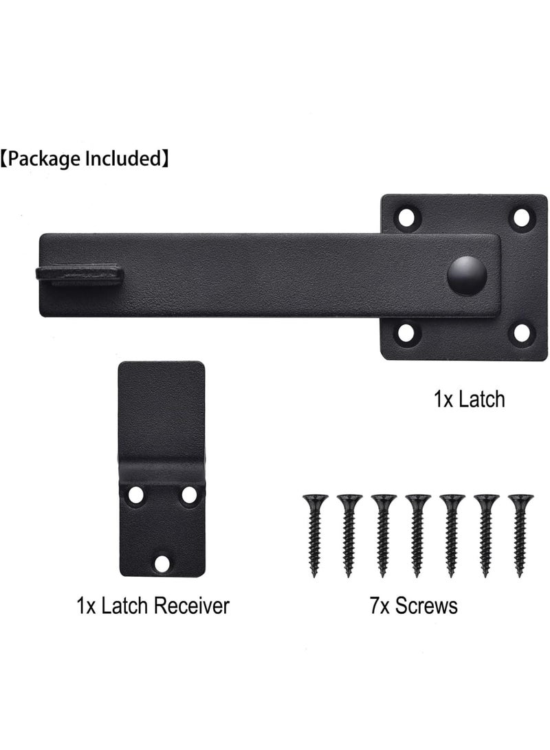 Barakah Barn Door Flip Latch – Heavy Duty Sliding Door Latch for Fence, Shed, Farm Gate, Solid Metal Iron Hardware for Enhanced Security and Privacy (6 Inch,Matte Black) - Image 2