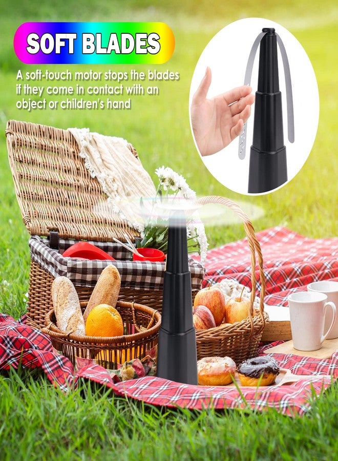 KTDRJN Fly Fans for Tables,Food Indoor Outside,4 Pack Portable Outdoor Picnic Fan,Batteries Powered Table Restaurant, Party, Home,Outdoor Dinner(Black) - Image 4