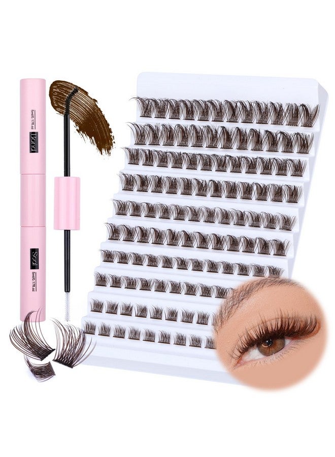 Yawamica Lash Extension Kit Brown Lash Clusters With Brown Bond And Seal Diy Eyelash Extension Kit Natural Look 816Mm Lash Clusters Kit Diy At Home By Yawamica - Image 1