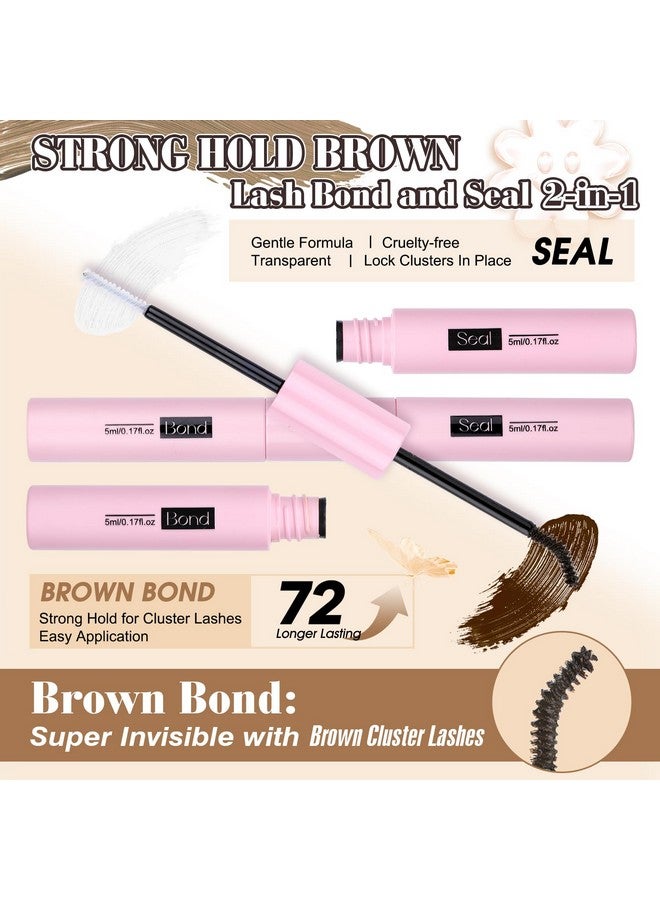 Yawamica Lash Extension Kit Brown Lash Clusters With Brown Bond And Seal Diy Eyelash Extension Kit Natural Look 816Mm Lash Clusters Kit Diy At Home By Yawamica - Image 5