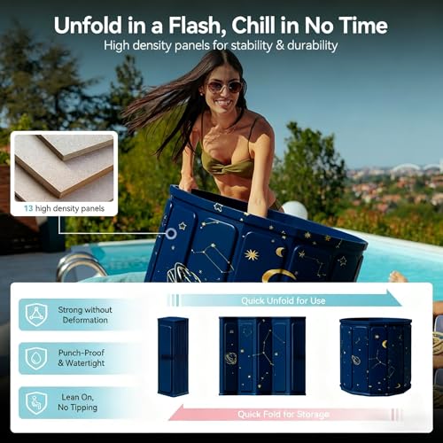 Katotey Portable Foldable Ice Bath Tub, 90-Gal Large Capacity，-2-in-1 Hot & Cold Plunge Tub, 5-Layer Insulated Collapsible Soaking Bathtub, Portable BathTub for Home Outdoors Gyms, Recovery Bathtub ﻿ - Image 3