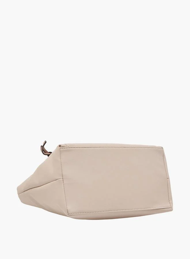 MISSY BEIGE Solid Tote Bag With Charm Accent for Women | Best Price UAE