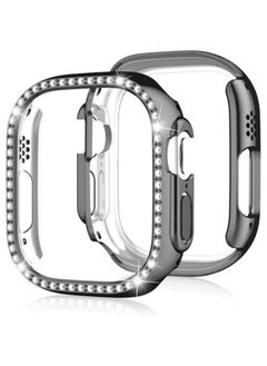 Generic Sleek Bling Diamond Protective PC Shock Absorption Case For Apple Watch Ultra 2 - 49mm (Black).  - Image 1