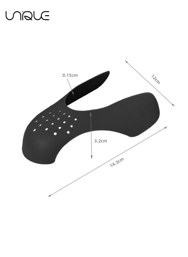 Unique - 2 Pairs Shoe Crease Protector, Crease Protector, Shoes Anti Wrinkle Shields, Toe Box No Creases Reduce, Insert Stopper Gaurds Preventer Feilds Against for Running Casual Shoes (Black) - Image 1