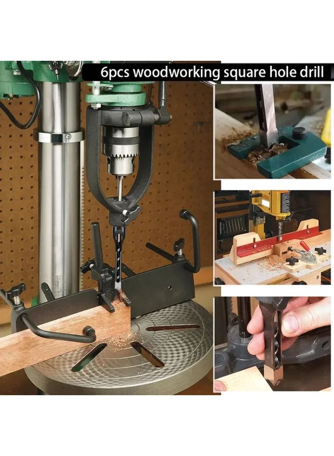 9 5mm Square Hole Drill Manual Handheld Angle Chisel Interchangeable Bits Woodworking Tool - Image 5