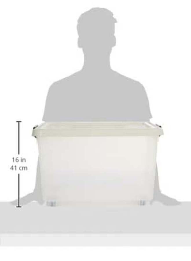 Cosmoplast صندوق تخزين بلاستيكي شفاف سعة 55 لتر مع عجلات وغطاء قابل للقفل مجموعة من 2 - Image 5