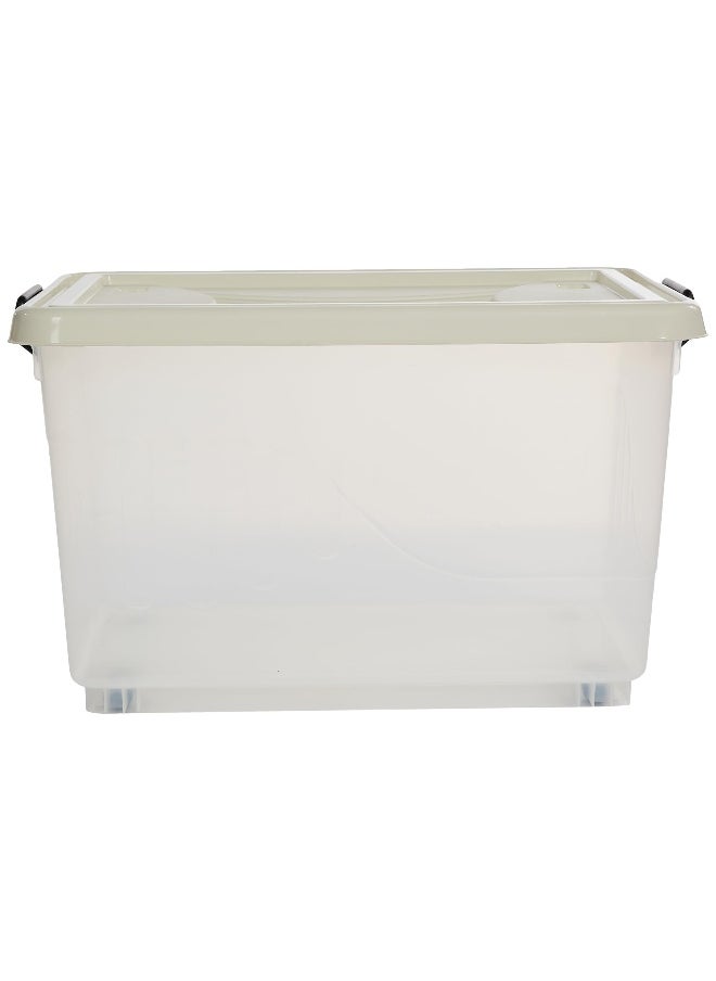 Cosmoplast 55L Clear Plastic Storage Set of 2 Box with Wheels & Lockable Lid  - Image 2