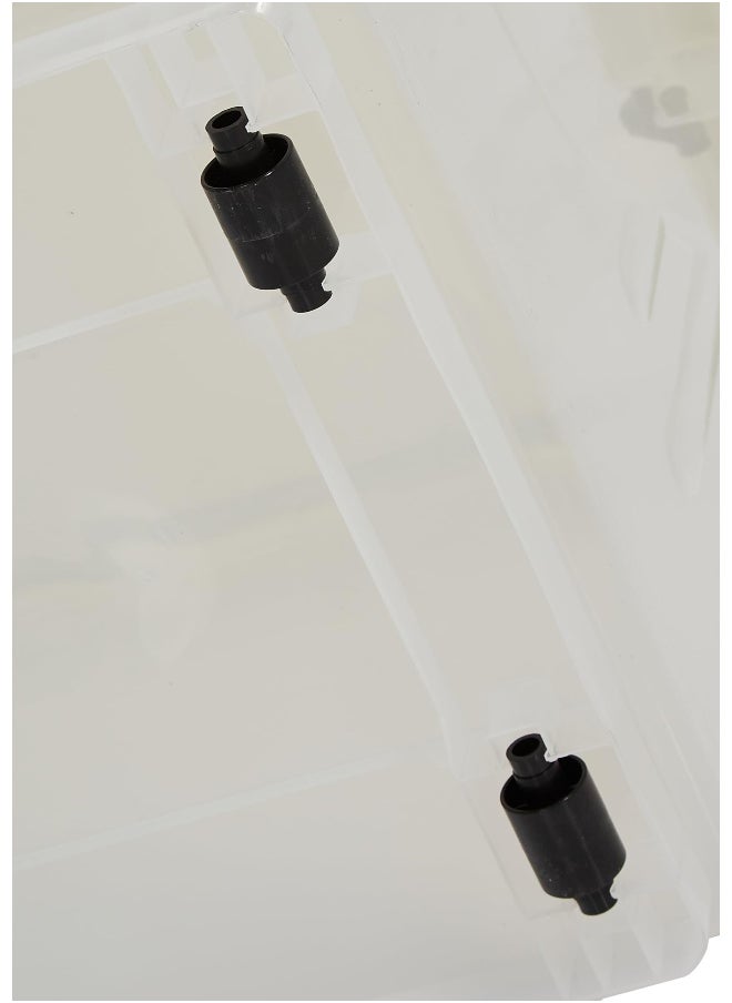 Cosmoplast 55L Clear Plastic Storage Set of 2 Box with Wheels & Lockable Lid  - Image 3