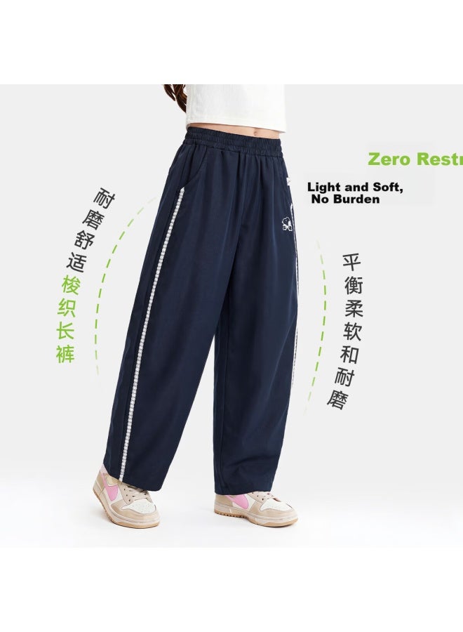 Snoopy Girls' Pants Curved Blade Casual Trousers Youth Spring Dark Blue 150 - Image 2