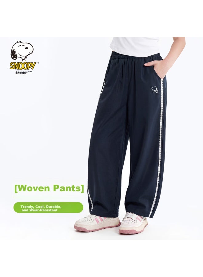 Snoopy Girls' Pants Curved Blade Casual Trousers Youth Spring Dark Blue 150 - Image 1