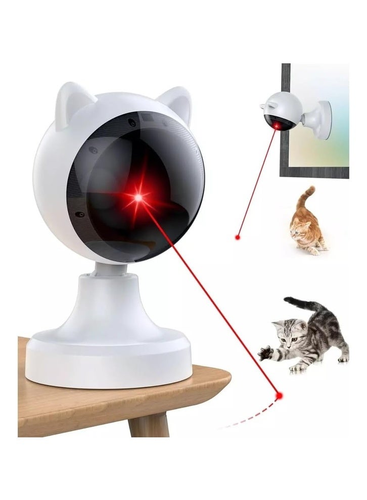 XVersion Automatic Cat Laser Toy – Smart Rechargeable Laser for Cats & Dogs, Motion Sensor, 3 Speed Settings, Adjustable Angle, Indoor Interactive Pet Toy for Kittens & Puppies (White) - Image 1