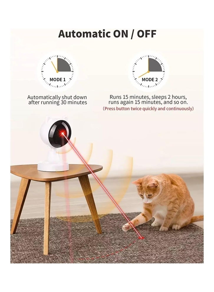 XVersion Automatic Cat Laser Toy – Smart Rechargeable Laser for Cats & Dogs, Motion Sensor, 3 Speed Settings, Adjustable Angle, Indoor Interactive Pet Toy for Kittens & Puppies (White) - Image 2
