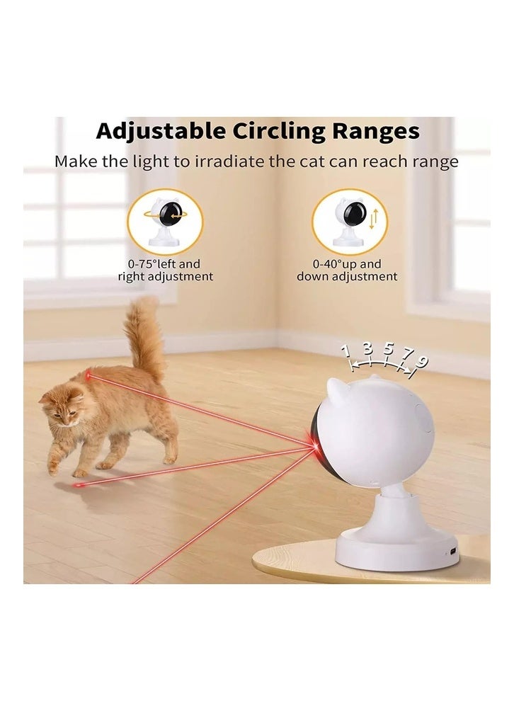 XVersion Automatic Cat Laser Toy – Smart Rechargeable Laser for Cats & Dogs, Motion Sensor, 3 Speed Settings, Adjustable Angle, Indoor Interactive Pet Toy for Kittens & Puppies (White) - Image 3