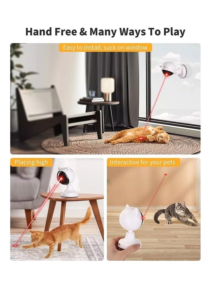 XVersion Automatic Cat Laser Toy – Smart Rechargeable Laser for Cats & Dogs, Motion Sensor, 3 Speed Settings, Adjustable Angle, Indoor Interactive Pet Toy for Kittens & Puppies (White) - Image 5