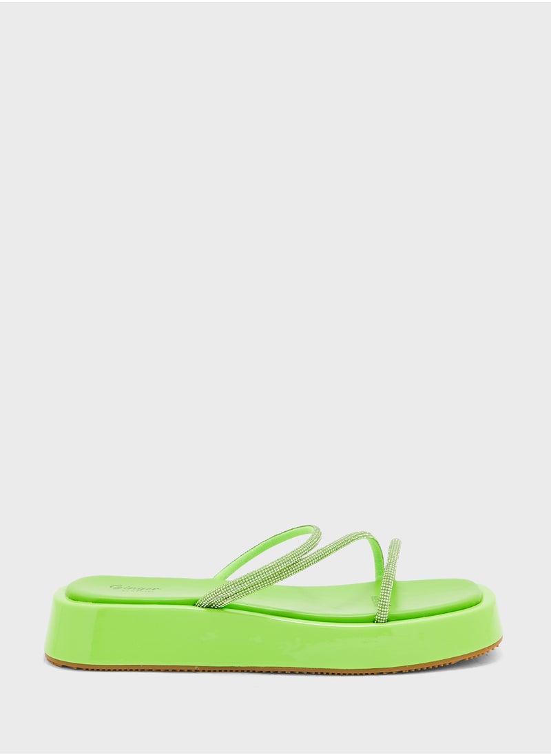 Ginger Diamante Strap Platform Sandal  - Image 1