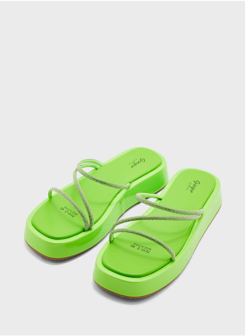 Ginger Diamante Strap Platform Sandal  - Image 4