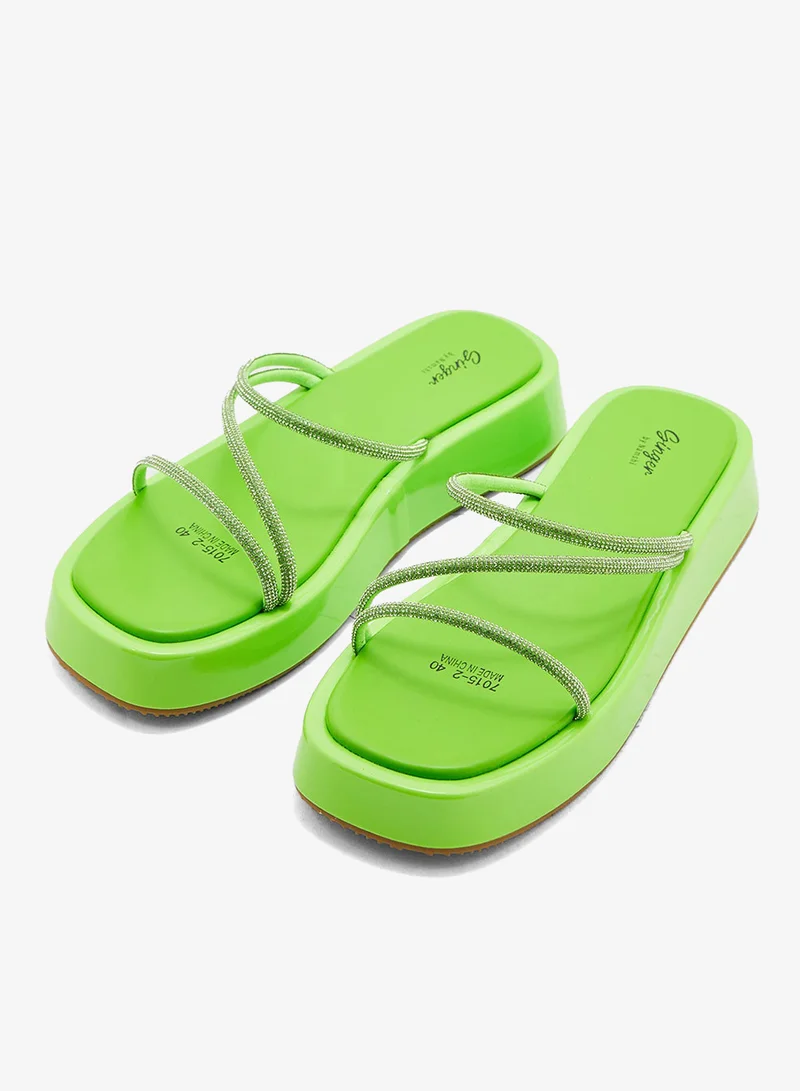 Ginger Diamante Strap Platform Sandal