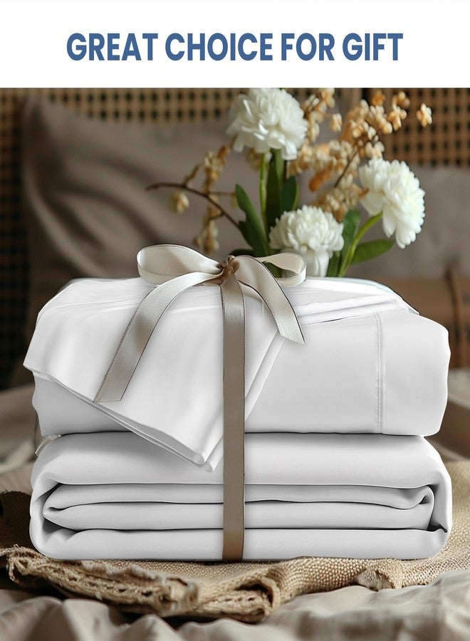 Simple Deluxe King Size Sheet Set, 4 Piece Hotel Luxury Bed Sheets, Wrinkle Free - Deep Pockets - Breathable & Cooling Sheet- Easy Care (King, White) - Image 2