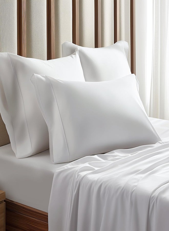 Simple Deluxe King Size Sheet Set, 4 Piece Hotel Luxury Bed Sheets, Wrinkle Free - Deep Pockets - Breathable & Cooling Sheet- Easy Care (King, White) - Image 1