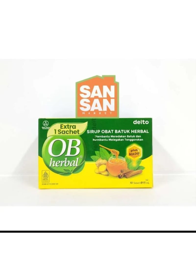 Herbal OB Herbal Syrup for Cough Relief and Soothing of Sore Throats, 10 Sachets x 15ml - Image 3