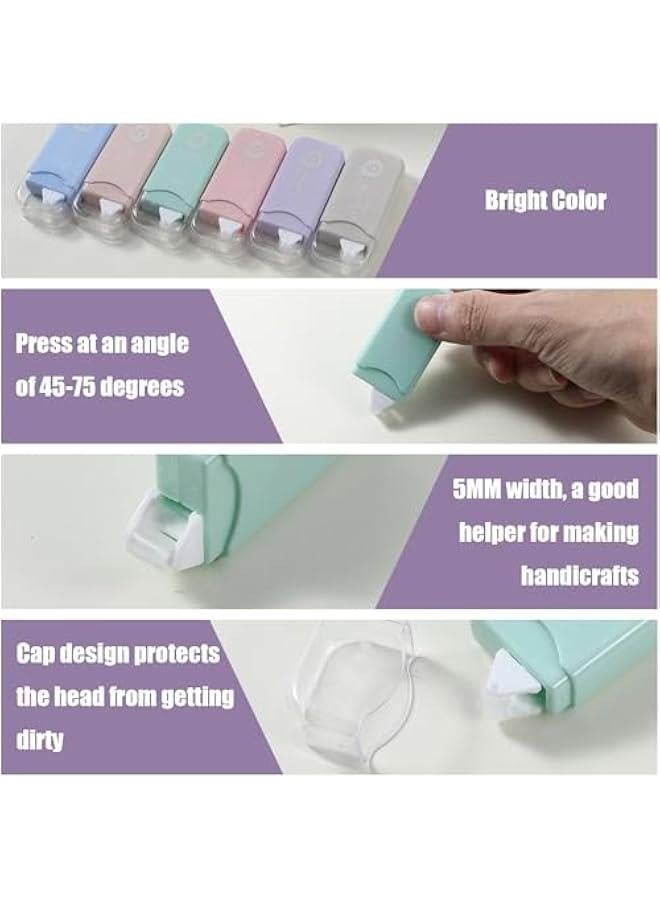 6PCS Double Sided Tape Roller, Scrapbook Glue Tape Total 114 Ft x 5mm Tape Runner Adhesive Tape Dispenser Roller for Gift Wrapping Photo Tape Journaling Supplies Crafts and Arts Projects  - Image 4