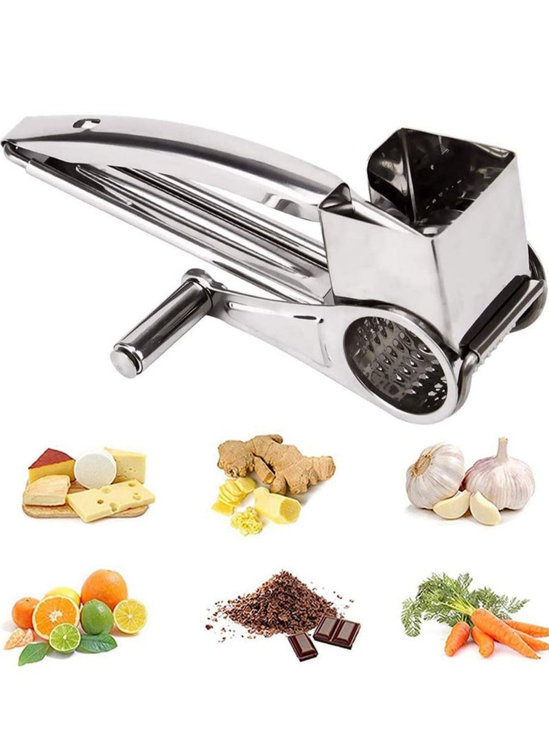 SYOSI Rotary Cheese Grater, Cylinder Ultra Sharp Cylinders Drums Slicer Stainless Steel Professional Vegetable Shredder for Parmesan Cheese, Garlic, Nut, Ginger, Carrot  - Image 1
