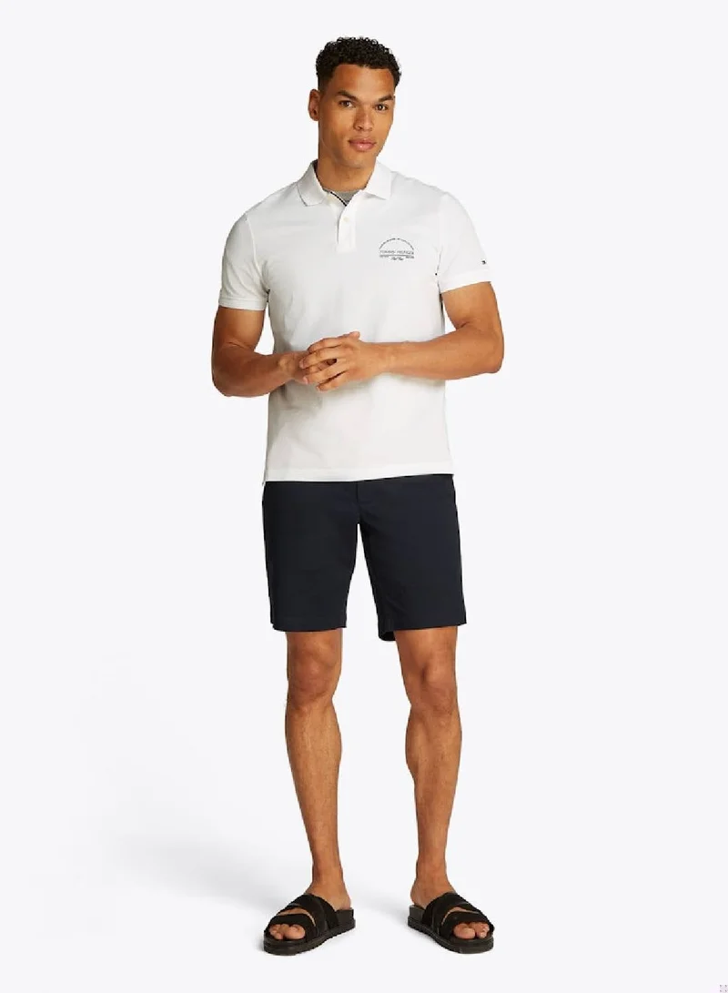 TOMMY HILFIGER White Regular Fit Arch Logo Polo Shirt for Men | Best Price UAE