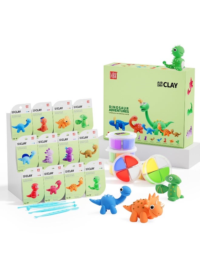 PLAYZO Air Dry Clay Kit for Kids – Ultra Light & Soft Modelling Clay Set, Non-Toxic Craft Clay with 12 Colours, DIY Art & Craft Toys Gift for Boys & Girls - Image 1