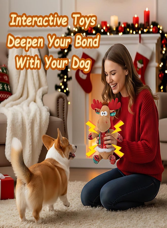 Rypet Christmas Reindeer Dog Toys Durable Plush Dog Toys with Crinkle Paper Interactive Dog Stuffed Squeaky Christmas Theme Toys for Puppy Small to Large Dogs Cleaning Teeth and Relieving Anxiety - Image 5