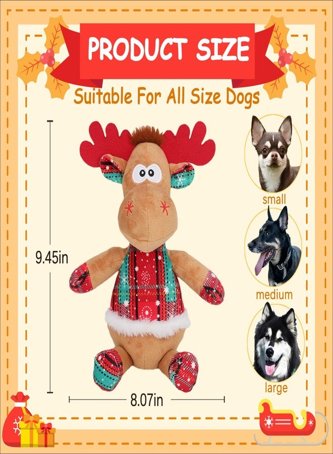 Rypet Christmas Reindeer Dog Toys Durable Plush Dog Toys with Crinkle Paper Interactive Dog Stuffed Squeaky Christmas Theme Toys for Puppy Small to Large Dogs Cleaning Teeth and Relieving Anxiety - Image 2