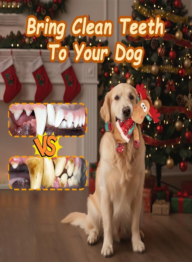 Rypet Christmas Reindeer Dog Toys Durable Plush Dog Toys with Crinkle Paper Interactive Dog Stuffed Squeaky Christmas Theme Toys for Puppy Small to Large Dogs Cleaning Teeth and Relieving Anxiety - Image 4