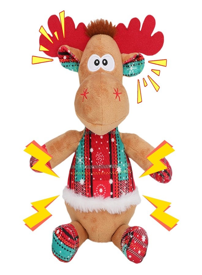 Rypet Christmas Reindeer Dog Toys Durable Plush Dog Toys with Crinkle Paper Interactive Dog Stuffed Squeaky Christmas Theme Toys for Puppy Small to Large Dogs Cleaning Teeth and Relieving Anxiety - Image 1