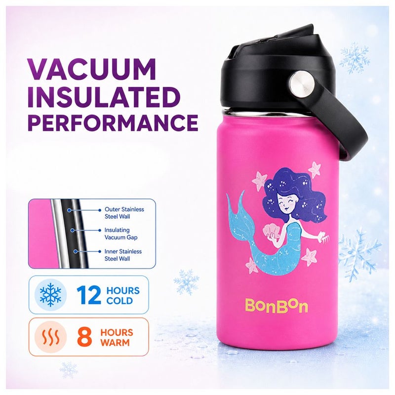 Bonbon - Stainless Steel Kids Water Bottle - Mermaid - 350 ml - Image 2