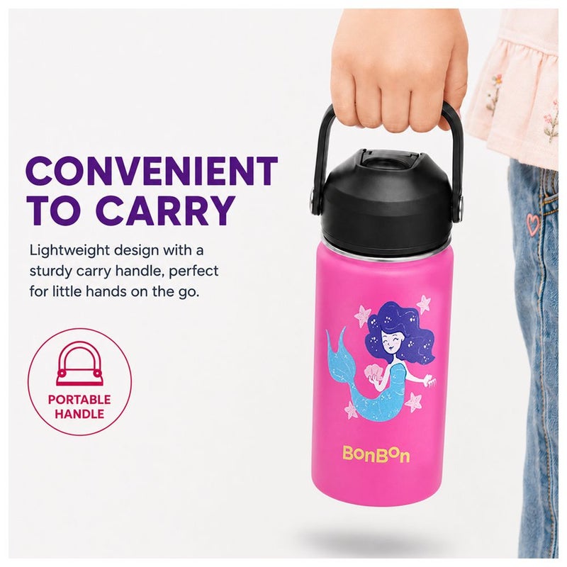 Bonbon - Stainless Steel Kids Water Bottle - Mermaid - 350 ml - Image 3