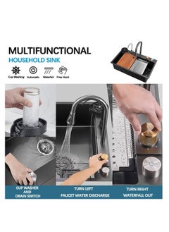 Kitchen Sink,Flying rain Waterfall Sink, 304 Stainless Steel bar Sink,Single Bowl With Cup Washer,Workstation Sink Washer - pzsku/Z0A86F44A00C39B277004Z/45/_/1692170931/078c94ca-6357-41e8-9e2d-a4535b057680